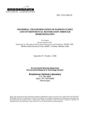 Microbial Transformations of Radionuclides and Environmental Restoration Through Bioremediation.