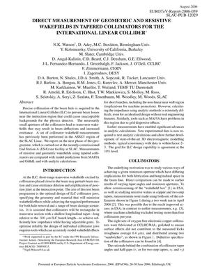 Direct Measurement of Geometric and Resistive Wakefields in Tapered Collimators for the International Linear Collider