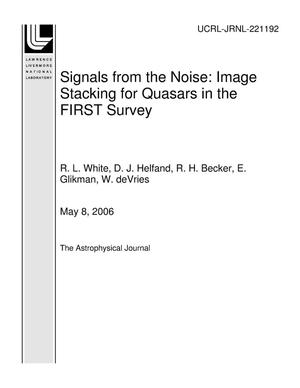 Signals from the Noise: Image Stacking for Quasars in the FIRST Survey