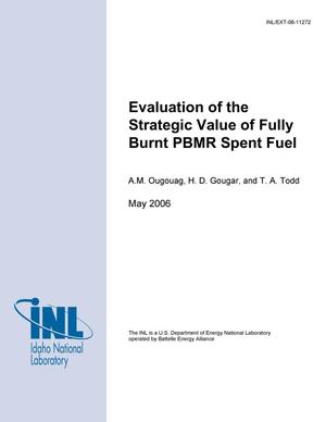 Evaluation of the Strategic Value of Fully Burnt PBMR Spent Fuel - A Report to ISPO in Response to IAEA Letter Request (2004-08-30)
