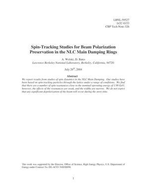 Spin Tracking Studies for Beam Polarization Preservation in theNLC Main Damping Rings