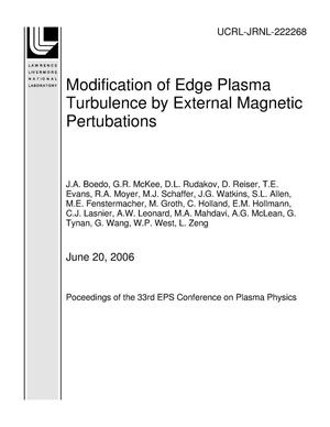Modification of Edge Plasma Turbulence by External Magnetic Pertubations
