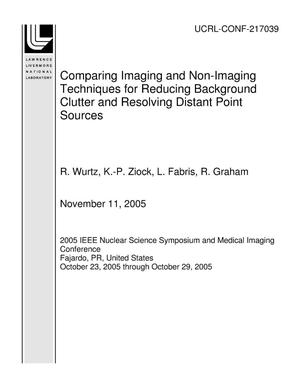 Comparing Imaging and Non-Imaging Techniques for Reducing Background Clutter and Resolving Distant Point Sources