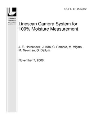 Linescan Camera System for 100% Moisture Measurement