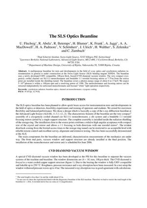 The SLS optics beamline