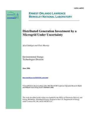 Distributed Generation Investment by a Microgrid UnderUncertainty