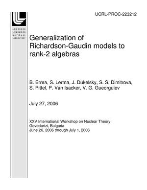 Generalization of Richardson-Gaudin models to rank-2 algebras