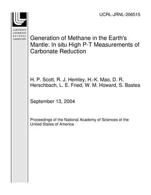 Generation of Methane in the Earth's Mantle: In situ High P-T Measurements of Carbonate Reduction