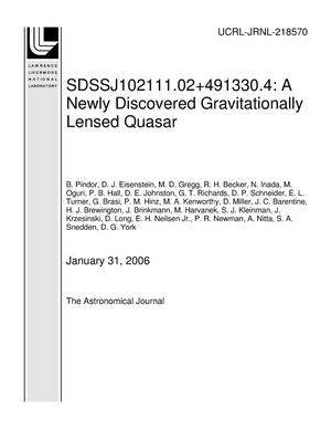 SDSSJ102111.02+491330.4: A Newly Discovered Gravitationally Lensed Quasar