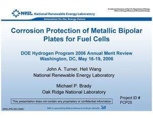 Corrosion Protection of Metallic Bipolar Plates for Fuel Cells