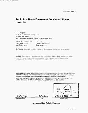 TECHNICAL BASIS DOCUMENT FOR NATURAL EVENT HAZARDS