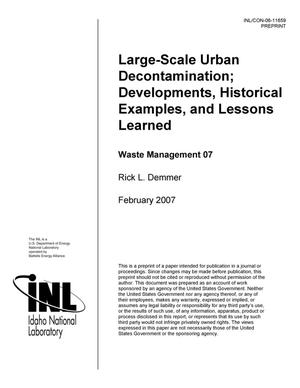 Large-Scale Urban Decontamination; Developments, Historical Examples and Lessons Learned