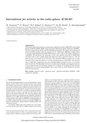 Intermittent Jet Activity in the Radio Galaxy 4C29.30?