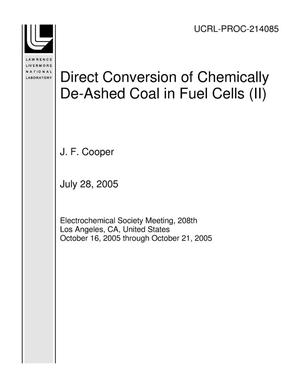 Direct Conversion of Chemically De-Ashed Coal in Fuel Cells (II)