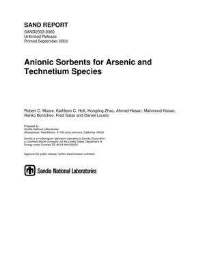 Anionic sorbents for arsenic and technetium species.