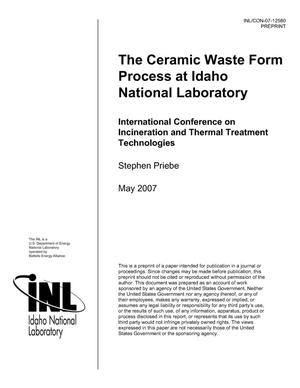 The Ceramic Waste Form Process at Idaho National Laboratory