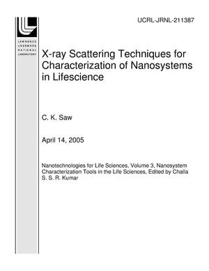 Primary view of object titled 'X-ray Scattering Techniques for Characterization of Nanosystems in Lifescience'.