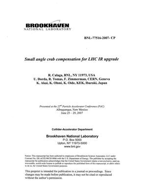 Small Angle Crab Compensation for Lhc Ir Upgrade