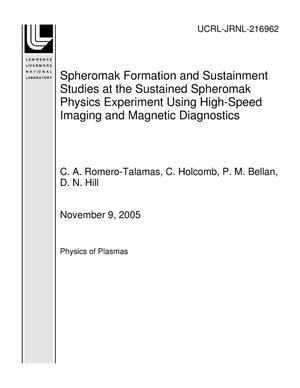 Spheromak Formation and Sustainment Studies at the Sustained Spheromak Physics Experiment Using High-Speed Imaging and Magnetic Diagnostics