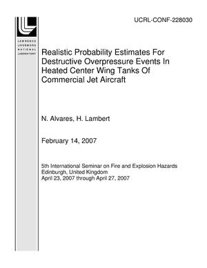 Realistic Probability Estimates For Destructive Overpressure Events In Heated Center Wing Tanks Of Commercial Jet Aircraft