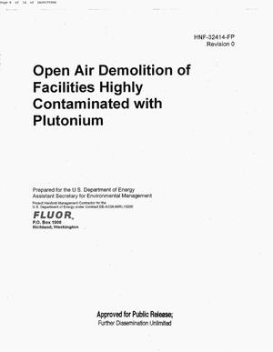 OPEN AIR DEMOLITION OF FACILITIES HIGHLY CONTAMINATED WITH PLUTONIUM