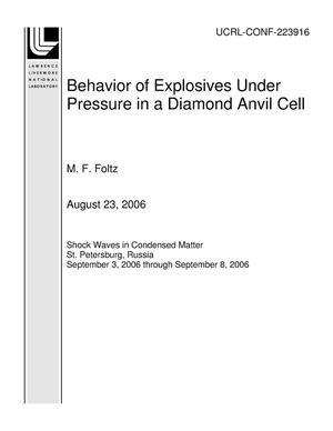Behavior of Explosives Under Pressure in a Diamond Anvil Cell