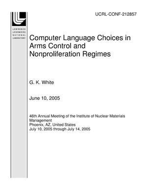 Computer Language Choices in Arms Control and Nonproliferation Regimes