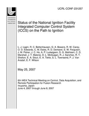 Status of the National Ignition Facility Integrated Computer Control System (ICCS) on the Path to Ignition