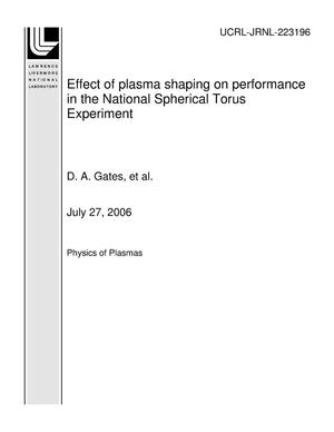 Effect of plasma shaping on performance in the National Spherical Torus Experiment