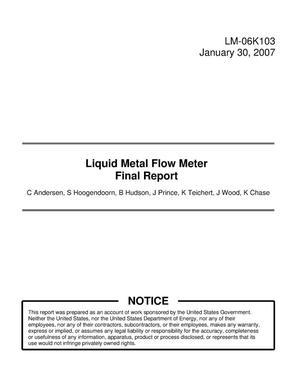 Liquid metal Flow Meter - Final Report