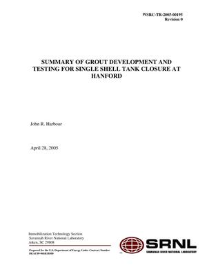 Summary of Group Development and Testing for Single Shell Tank Closure at Hanford