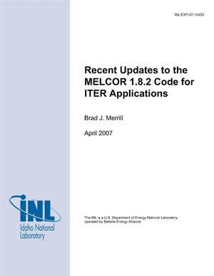Recent Updates to the MELCOR 1.8.2 Code for ITER Applications