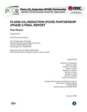 Plains CO2 Reduction (PCOR) Partnership (Phase I) Final Report