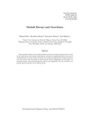Moduli Decays and Gravitinos