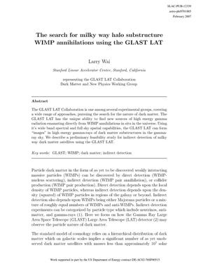 The Search for Milky Way Halo Substructure WIMP Annihilations Using the GLAST LAT