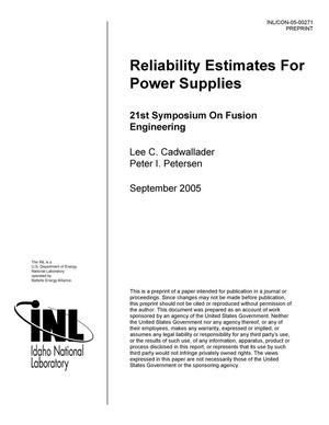 Reliability Estimates for Power Supplies