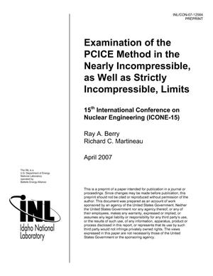 EXAMINATION OF THE PCICE METHOD IN THE NEARLY INCOMPRESSIBLE, AS WELL AS STRICTLY INCOMPRESSIBLE, LIMITS