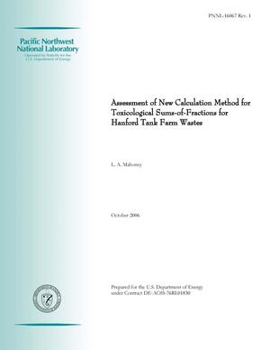 Assessment of New Calculation Method for Toxicological Sums-of-Fractions for Hanford Tank Farm Wastes