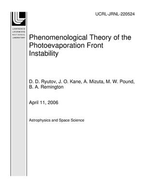 Phenomenological Theory of the Photoevaporation Front Instability
