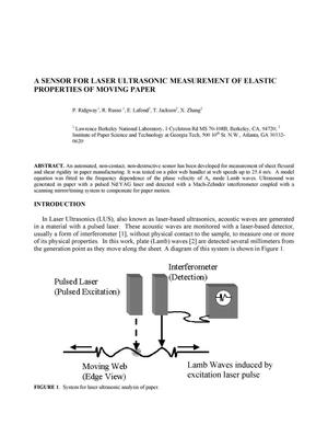 A Sensor for Laser Ultrasonic Measurement of Elastic Properties ofMoving Paper