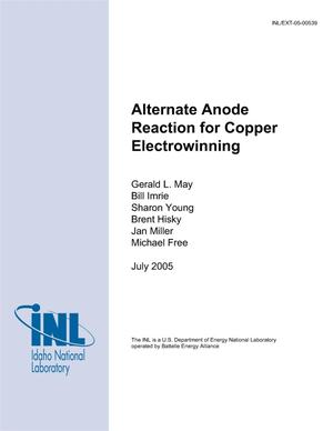 Alternative Anode Reaction for Copper Electrowinning