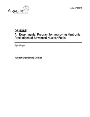 OSMOSE an Experimental Program for Improving Neutronic Predictions of Advanced Nuclear Fuels.