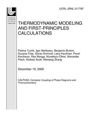 Thermodynamic Modeling and First-Principles Calculations