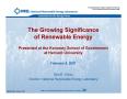 Presentation: Growing Significance of Renewable Energy