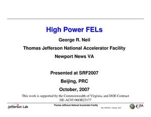 High Power FELs