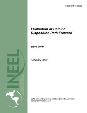 Evaluation of Calcine Disposition - Path Forward