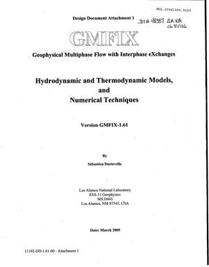 Geophysical Multiphase Flow With Interphase Exchanges Hydrodynamic and Thermodynamic Models, and Numerical Techniques, Version FMFIX-1.61, Design Document Attachment 1