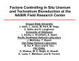 Presentation: Factors Controlling In Situ Uranium and Technetium Bioreductionat the…