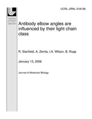 Antibody elbow angles are influenced by their light chain class