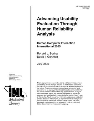 Advancing Usability Evaluation through Human Reliability Analysis